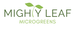 Mighty Leaf Microgreens logo.
